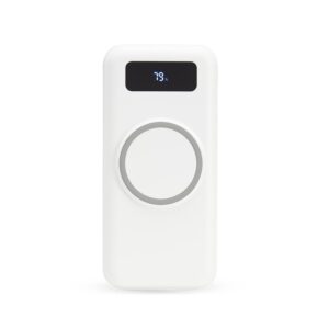 Power Bank 10 000mAh com Carregamento via Inducao ou via Cabo BRANCO COM CINZA 21013
